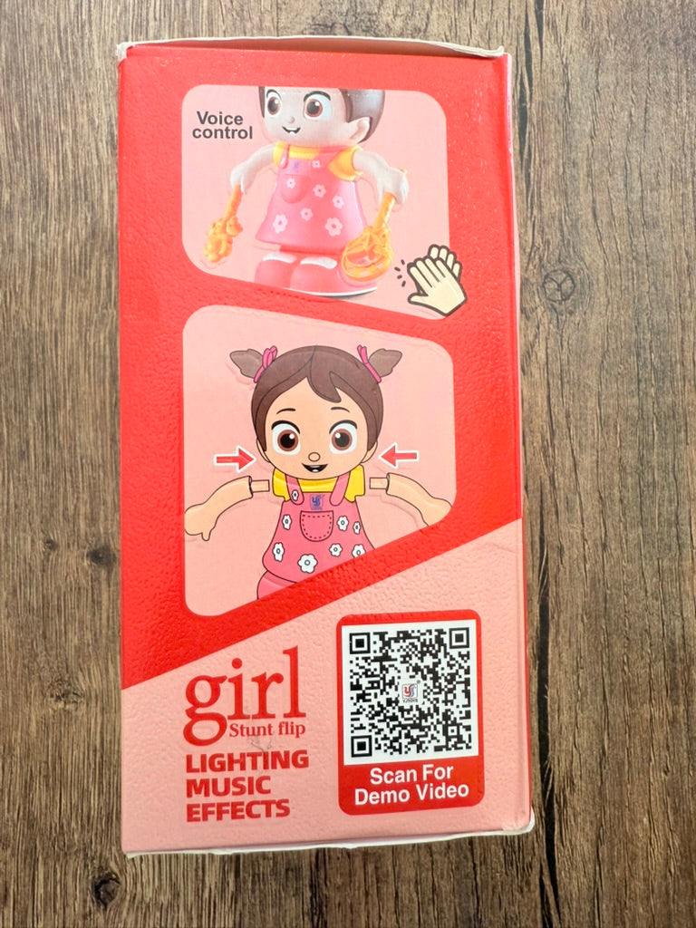 Dancing Stunt Doll – 360° Spins, Music, Lights & Clap Control, Fun Toy for Boys & Girls – Watch It Dance, Flip & Stunt