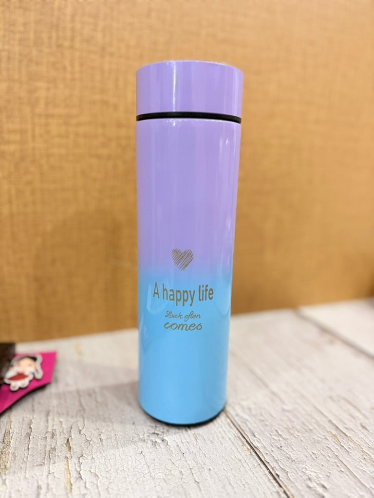 Stainless Steel Sports Water Bottle with Led Temperature Display, Double Wall Vacuum Insulated Water Bottle, Stay Hot for 24 Hrs,Cold for 24 Hrs (Purple & Pink) 500 ml