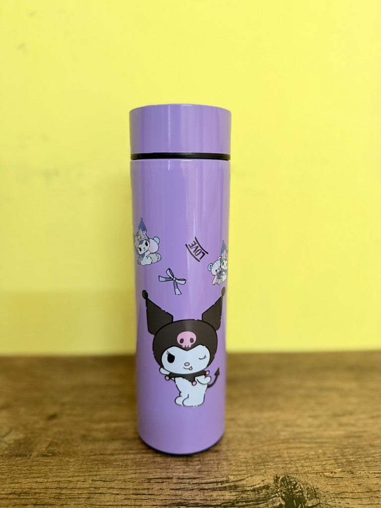 Stainless Steel Sports Water Bottle with Led Temperature Display, Double Wall Vacuum Insulated Water Bottle, Stay Hot for 24 Hrs,Cold for 24 Hrs (Purple & Pink) 500 ml