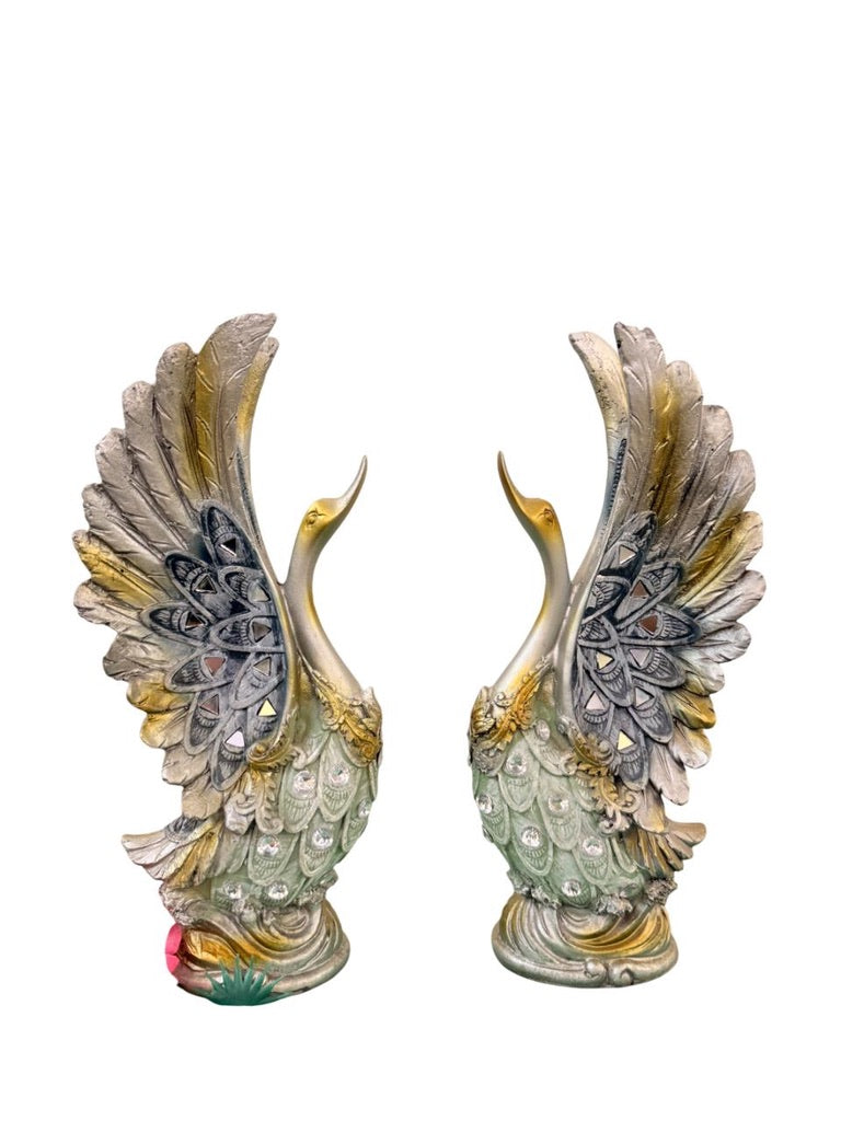 Elegant Waterproof Lucky Swan Pair Statue – Perfect Showpiece for Home, Office, Table & Living Room Décor. (Size-10 Inch)