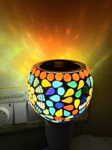 Ceramic Aroma Diffuser & Kapoordhani | Electrical Camphor Burner with On/Off Button | Night Lamp & Air Freshener for Relaxing Fragrance | Elegant Home Decor