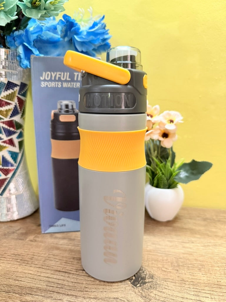 Insulated Water Bottle, 600 ml Stainless Steel Thermos, Double Wall Vacuum, Modern Style, Stainless Steel, Leak Proof, Double Wall Vacuum Water Bottle for Drinks (grey).