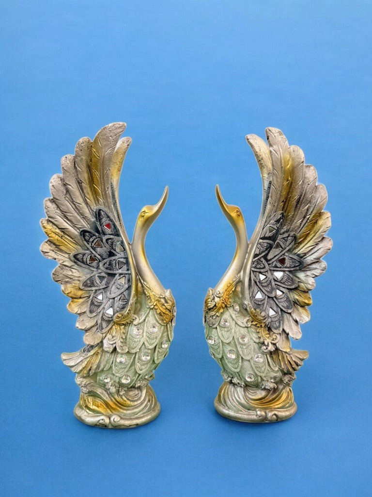 Elegant Waterproof Lucky Swan Pair Statue – Perfect Showpiece for Home, Office, Table & Living Room Décor. (Size-10 Inch)