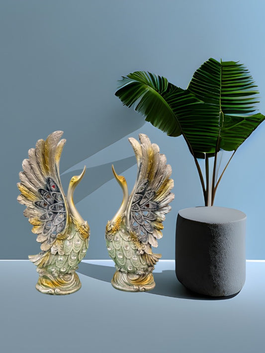 Elegant Waterproof Lucky Swan Pair Statue – Perfect Showpiece for Home, Office, Table & Living Room Décor. (Size-10 Inch)