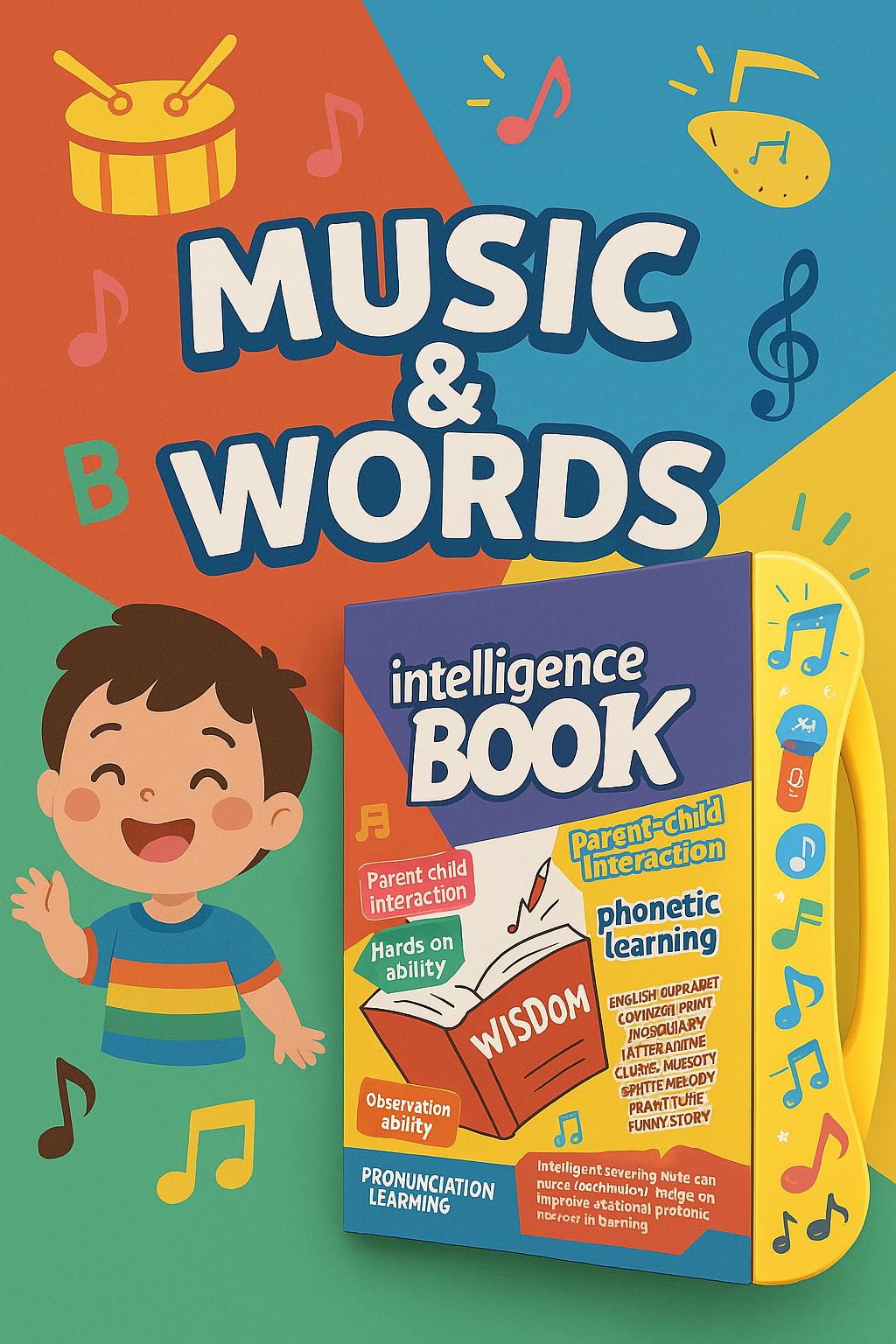 Learning Study Book - Sound and Musicals English Educational Phonetic Learning Book - 3 Years and Above
