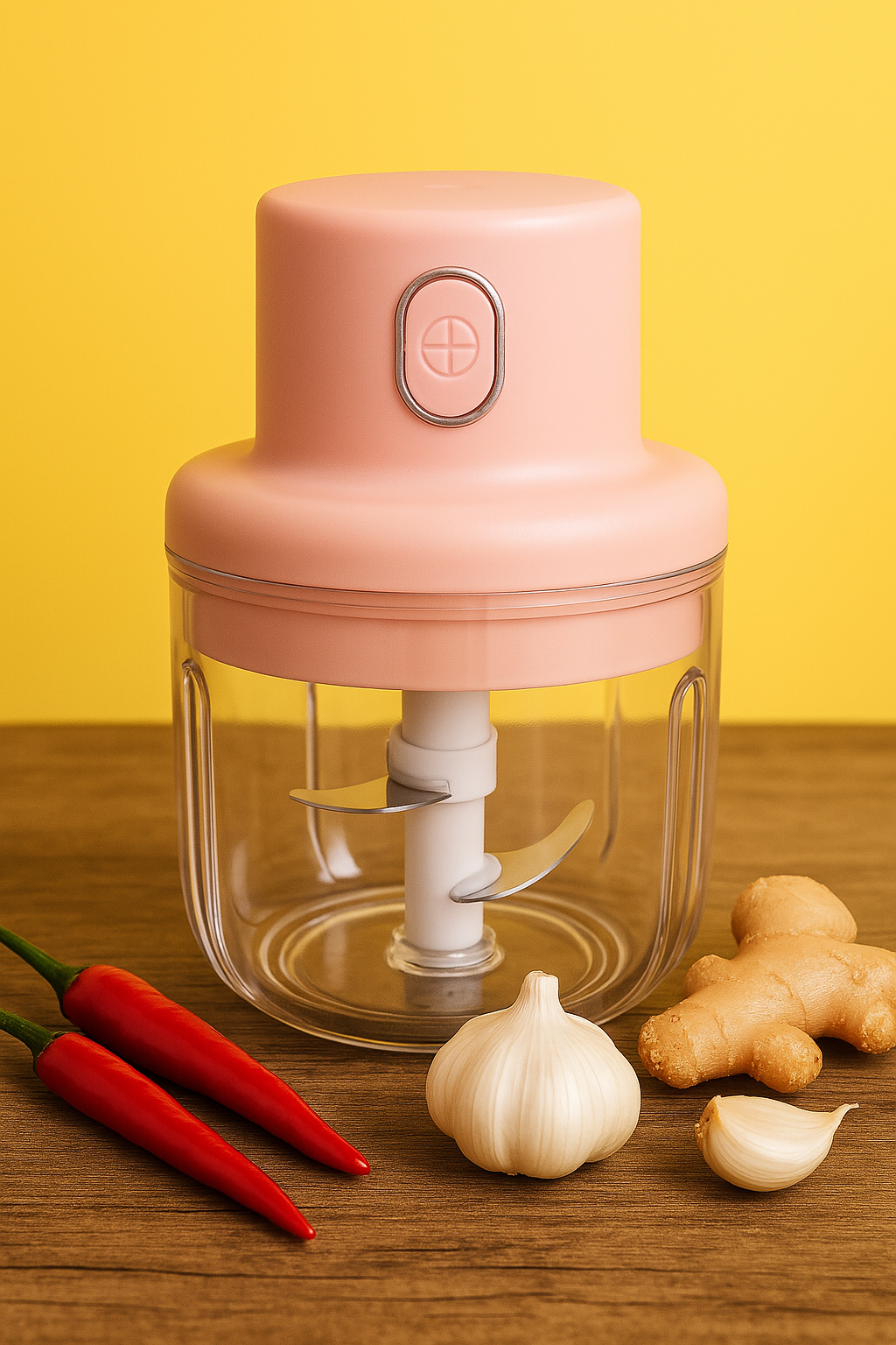Mixer Blender for Ginger, Garlic & Onion Paste! USB Rechargeable Mini Chopper with FREE Data Cable – Fast, Easy, Mess-Free Chopping Anywhere