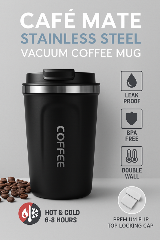 Insulated Coffee Mug – Leakproof, Double-Walled, Smart Temp Display, Protection. Stylish, Reusable, and Perfect for Coffee on The go, 500ml (Birght Grey)
