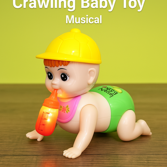 Musical Crawling Baby Toy with Dazzling Lights & Fun Sounds – Perfect for Babies & Kids! Colors Vary by Stock