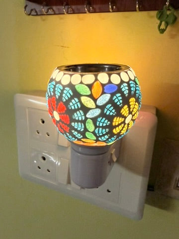 Ceramic Aroma Diffuser & Kapoordhani | Electrical Camphor Burner with On/Off Button | Night Lamp & Air Freshener for Relaxing Fragrance | Elegant Home Decor