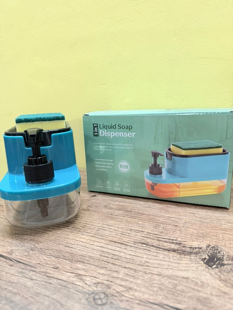 2-in-1 Soap Dispenser with Sponge Holder – Perfect for bathroom or kitchen use. Holds hand wash or dishwashing liquid. Space-saving, easy-to-use pump. A must-have kitchen & bathroom accessory!