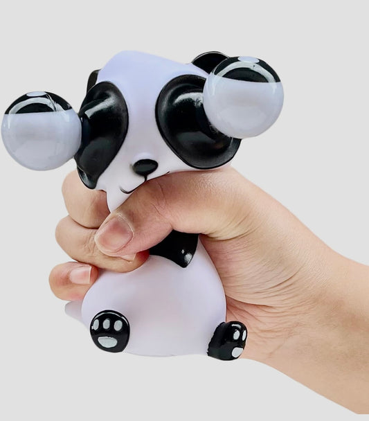 Eye-Popping Panda Stress Relief Toy – Soft, Squishy & Fun! Pop-Out Eyes & Cute Design | Squeeze Away Stress—Take It Out on the Toy, Not on People.