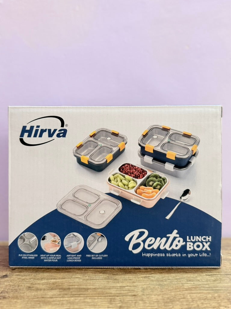 Durable stainless steel lunch box with 3 compartments for adults and kids. Leak-proof, easy to carry, and available in fun multicolor designs—perfect for school or office.