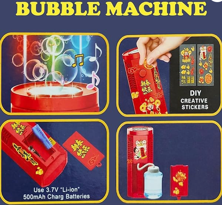 Rechargeable Portable Electric Bubble Machine with Light & Music – Perfect for parties, playtime & outdoor fun. Easy to use, kid-friendly & entertaining with nonstop bubbles, lights, and cheerful tunes!