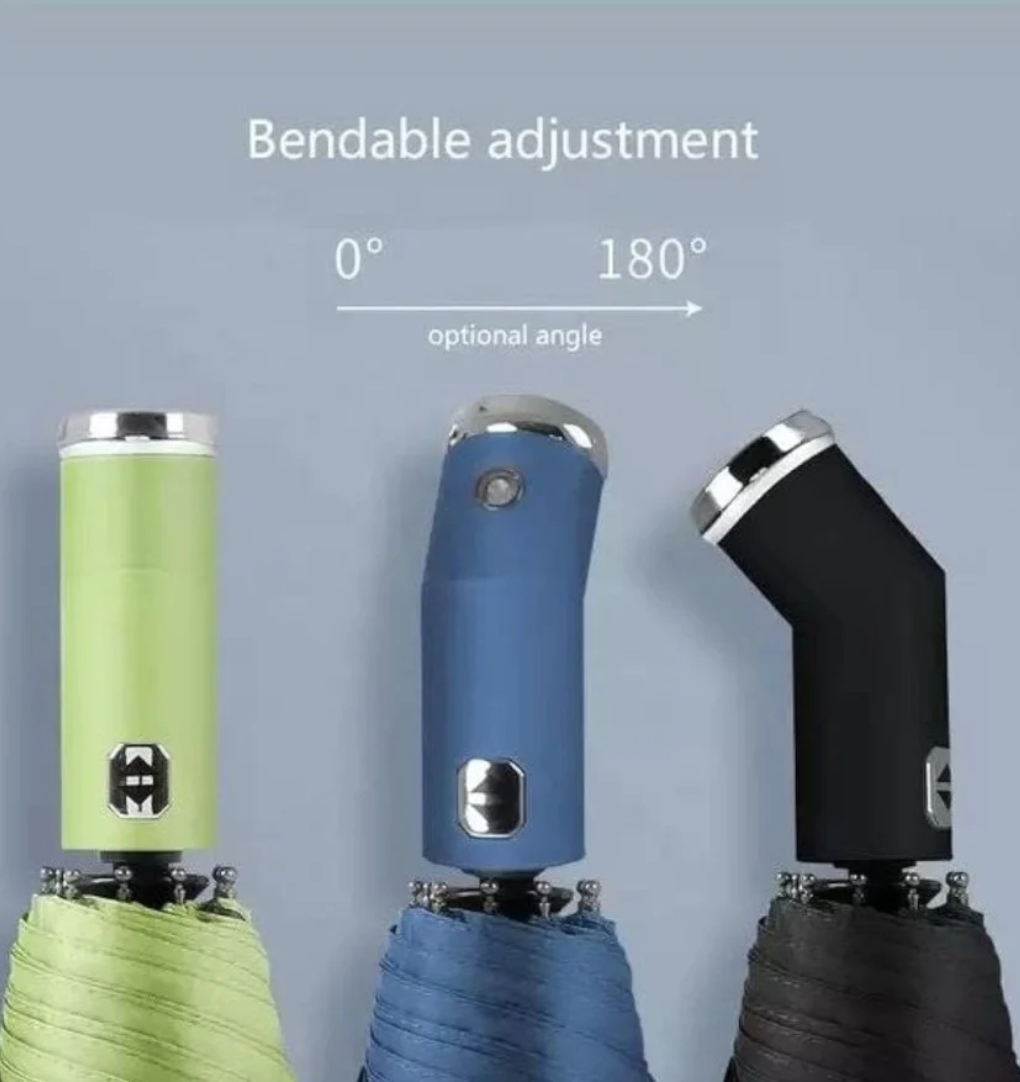 Auto Open/Close Umbrella with LED Torch Handle | Big Size Windproof, Water-Resistant, Lightweight & Compact | Durable, Stylish, UV Protection, Rain And Sun Protection