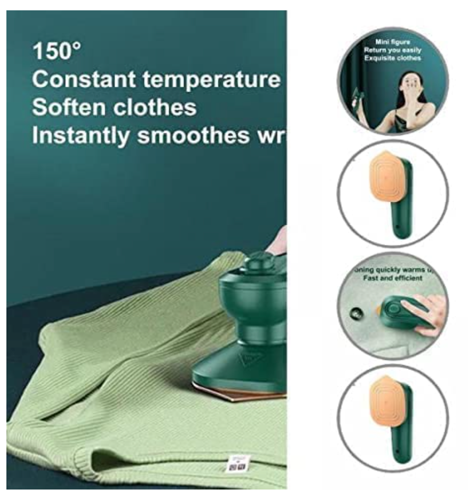 Fast-heat micro steam iron for dry & wet ironing. Lightweight, compact & powerful wrinkle remover—ideal for home & office use