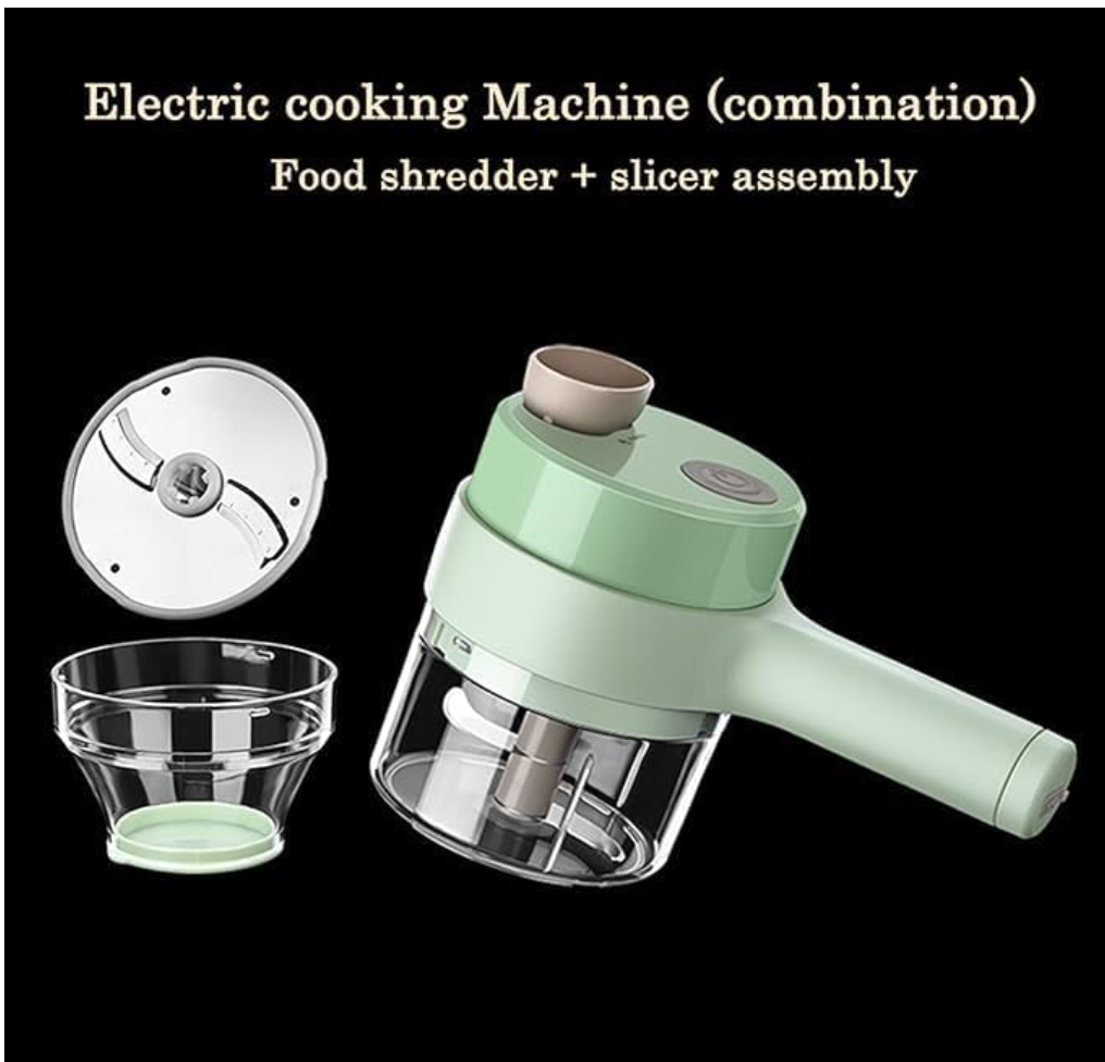 Rechargeable Mini Chopper & Mixer – Portable, 4 in 1, wireless & multipurpose! Perfect chopping herbs, onions, fruits, spices & more. Compact & powerful.