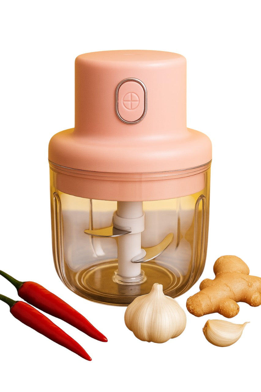 Mixer Blender for Ginger, Garlic & Onion Paste! USB Rechargeable Mini Chopper with FREE Data Cable – Fast, Easy, Mess-Free Chopping Anywhere