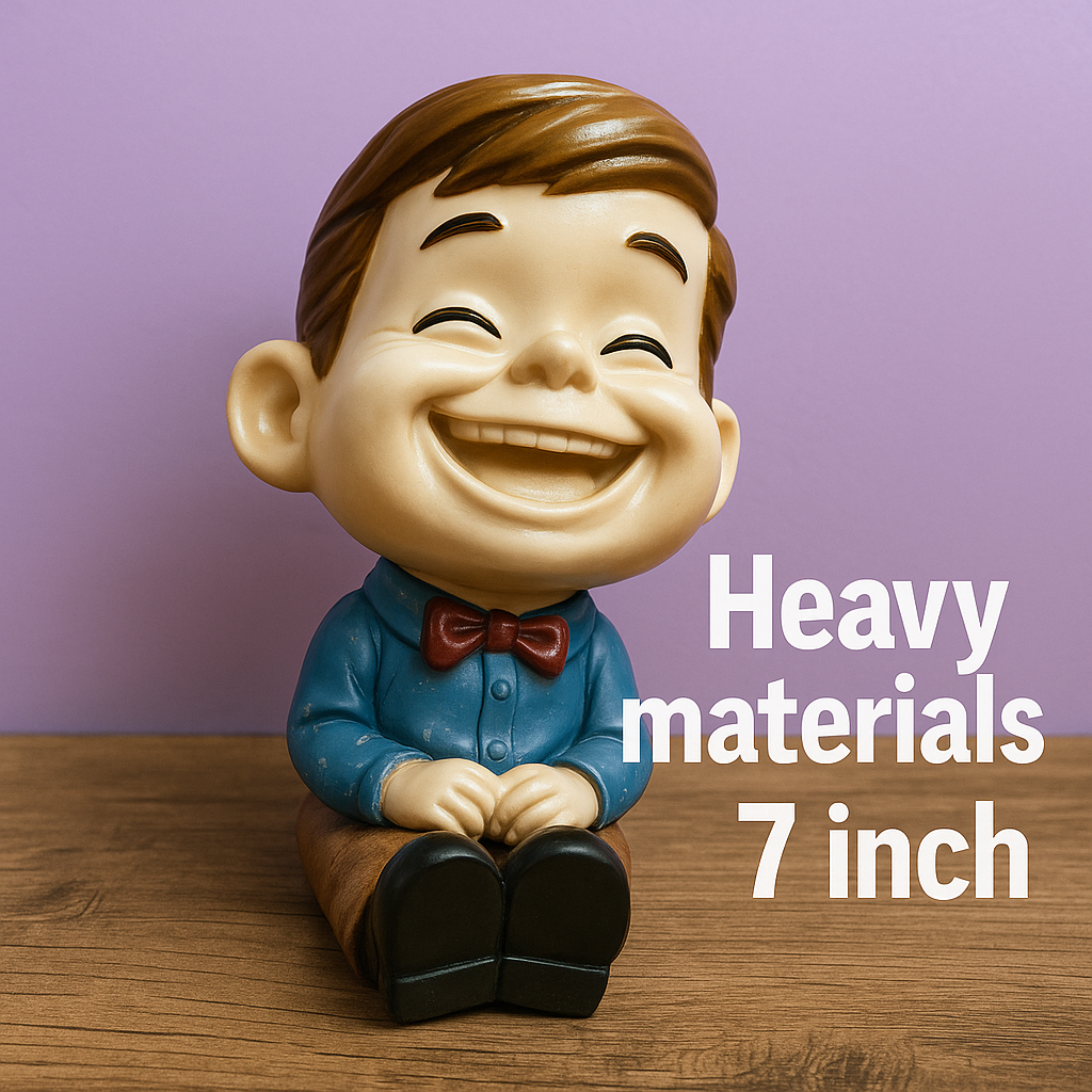 7-Inch Tilted Laughing Boys Showpiece – Heavy resin human figurine for home, living room, or table décor. A charming, thoughtful gift for him that adds joy and character to any space.