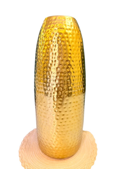 Luxurious 24" Hammered Gold Metal Floor Vase – Premium, Heavyweight, and Elegantly Crafted for a Sophisticated Touch. Perfect for Floral displays or as a Stunning standalone décor Piece