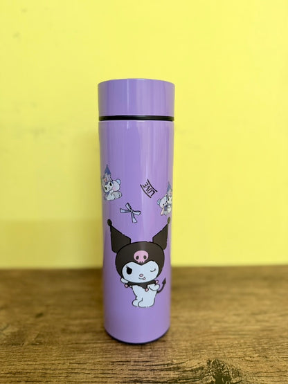 Stainless Steel Sports Water Bottle with Led Temperature Display, Double Wall Vacuum Insulated Water Bottle, Stay Hot for 24 Hrs,Cold for 24 Hrs (Purple & Pink) 500 ml