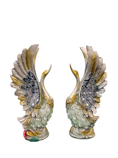 Elegant Waterproof Lucky Swan Pair Statue – Perfect Showpiece for Home, Office, Table & Living Room Décor. (Size-10 Inch)