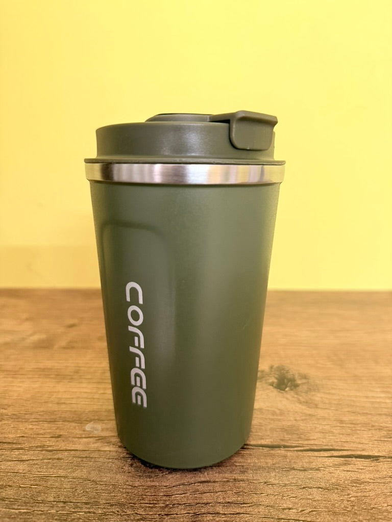 Insulated Coffee Mug – Leakproof, Double-Walled, Smart Temp Display, Protection. Stylish, Reusable, and Perfect for Coffee on The go, 500ml (Birght Grey)