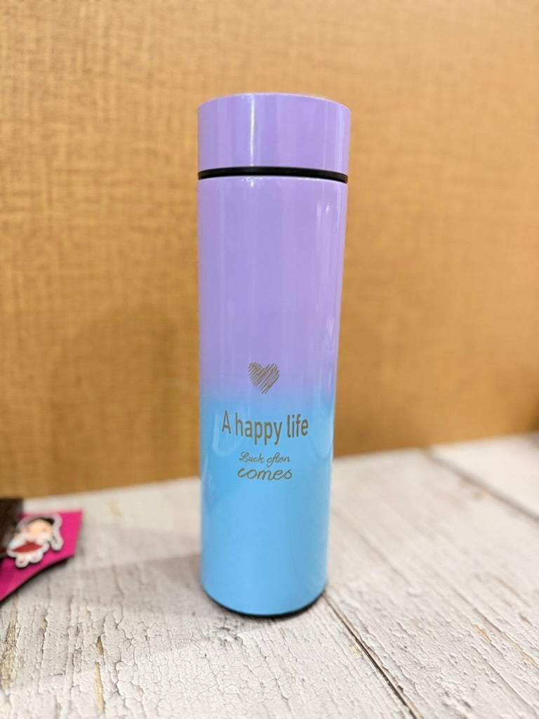 Stainless Steel Sports Water Bottle with Led Temperature Display, Double Wall Vacuum Insulated Water Bottle, Stay Hot for 24 Hrs,Cold for 24 Hrs (Purple & Pink) 500 ml