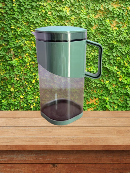 French Jug with Lid to Serve Ice Tea, Juice, Cocktail, Mocktail, Beverages, for Dining Table-Color May Vary, Unbreakable, 1800 ml