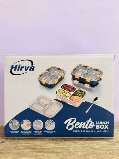 Durable stainless steel lunch box with 3 compartments for adults and kids. Leak-proof, easy to carry, and available in fun multicolor designs—perfect for school or office.