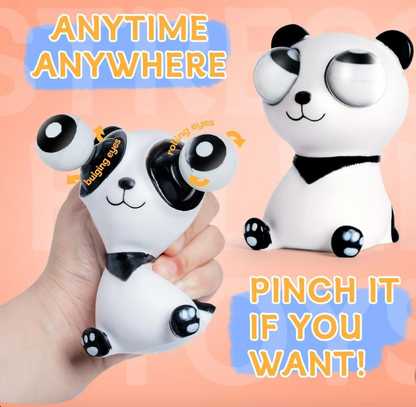 Eye-Popping Panda Stress Relief Toy – Soft, Squishy & Fun! Pop-Out Eyes & Cute Design | Squeeze Away Stress—Take It Out on the Toy, Not on People.
