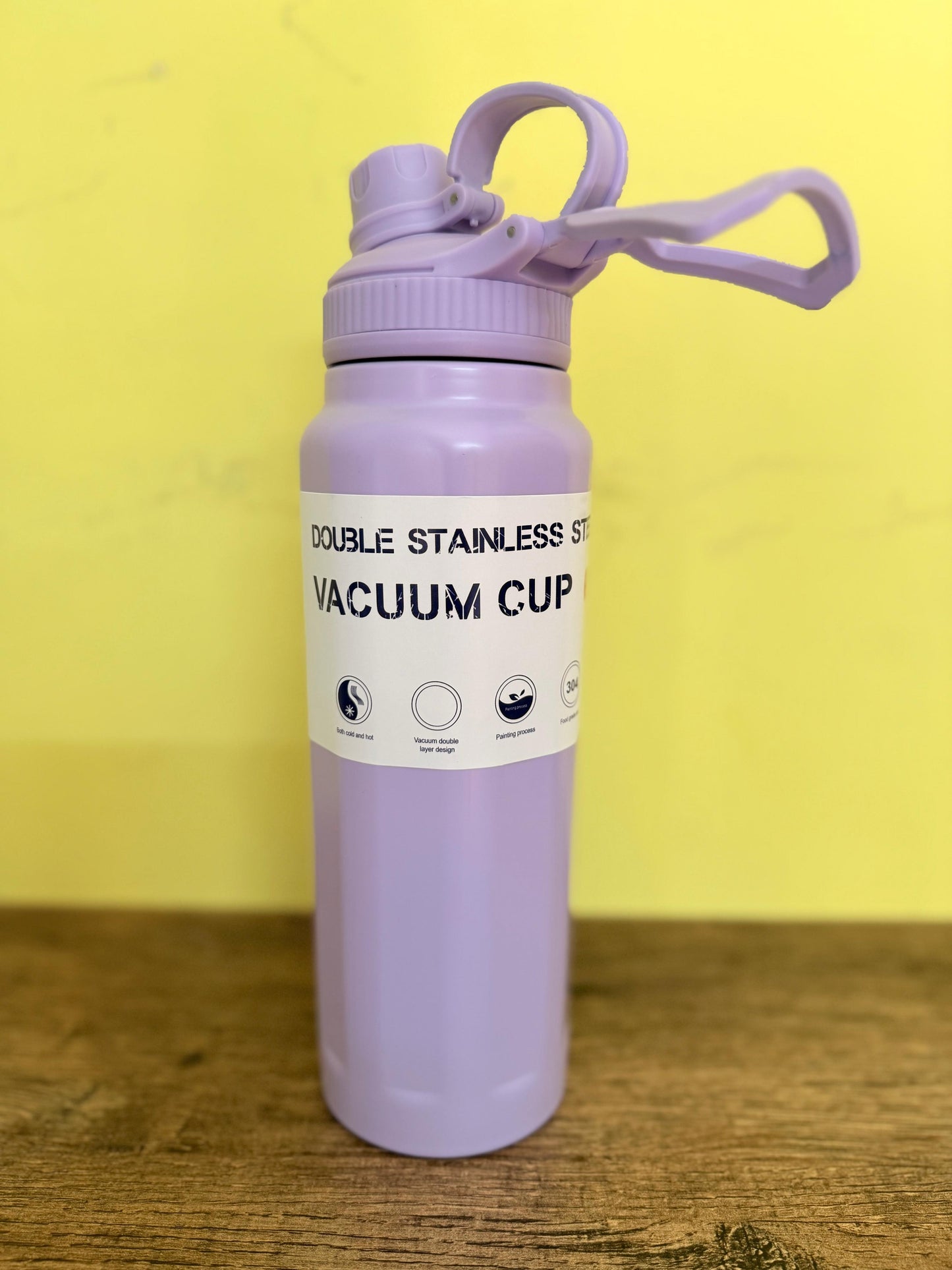 Water Bottles Stainless Steel Vacuum Insulated Hot & Cold Flask - 1000ml Off White & Dark Purple Bottle Ideal for Home, Office, Gym, Outings, and School