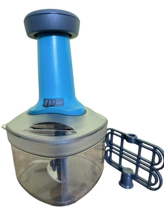 Manual Hand Press Push Chopper with Multi-Blades and Blender for Effortless Chopping Vegetables & Fruits Chopper Mixer Cutter to Cut Onion, Salad, Tomato, Potato Indian Multicolor (700 ML)