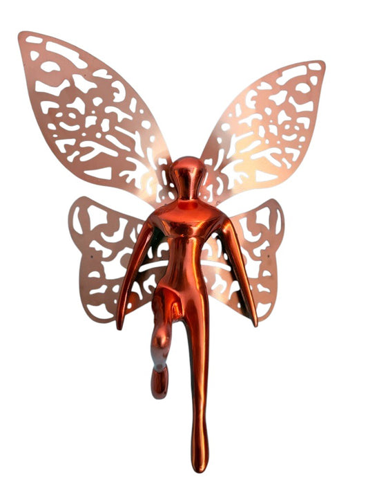 Metal Wall Lucky Flying Angel – Premium Rose Gold décor for Your Home. Elegant, Durable, and Easy to Hang, it adds Charm, Luck, and Beauty to Any Space A or Statement Piece.