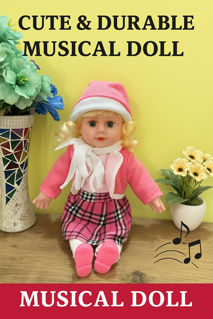 Singing Baby Girl Doll – Soft Plush Clothes, Original Design, Big Size. Sings Songs & Poems, Perfect Cuddly Toy for Kids, Ideal Gift for Girls-42cm