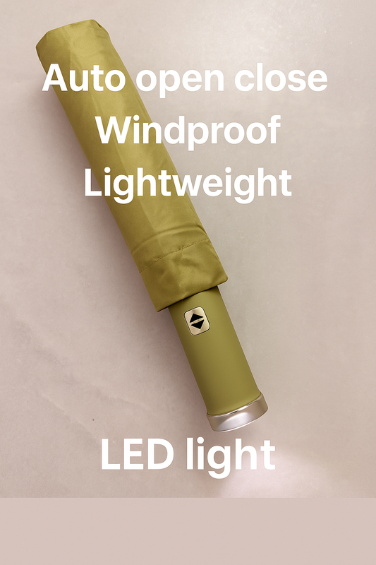 Auto Open/Close Umbrella with LED Torch Handle | Big Size Windproof, Water-Resistant, Lightweight & Compact | Durable, Stylish, UV Protection, Rain And Sun Protection