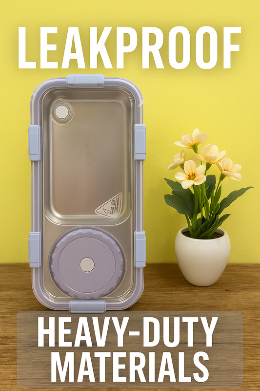 Sleek Bento Lunch Box (Stainless Steel) – Leak-Proof with Gravy Container